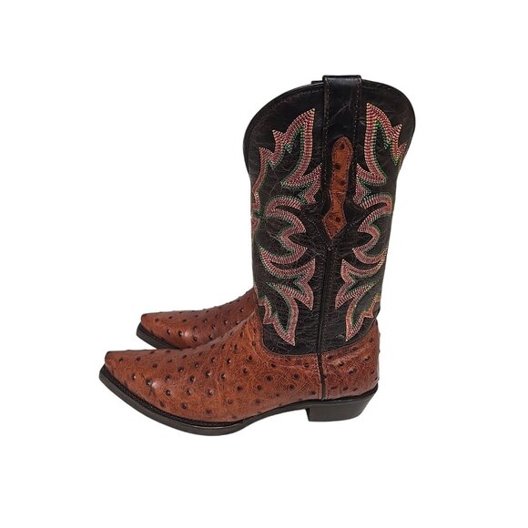Dingo Men's DI 115 Outlaw Embroidered Ostrich Print Western Boot Cognac 9.5D - Picture 3 of 6